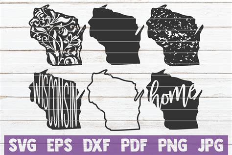 Download Free Wisconsin Floral State Map SVG Cutting Files Easy Edite